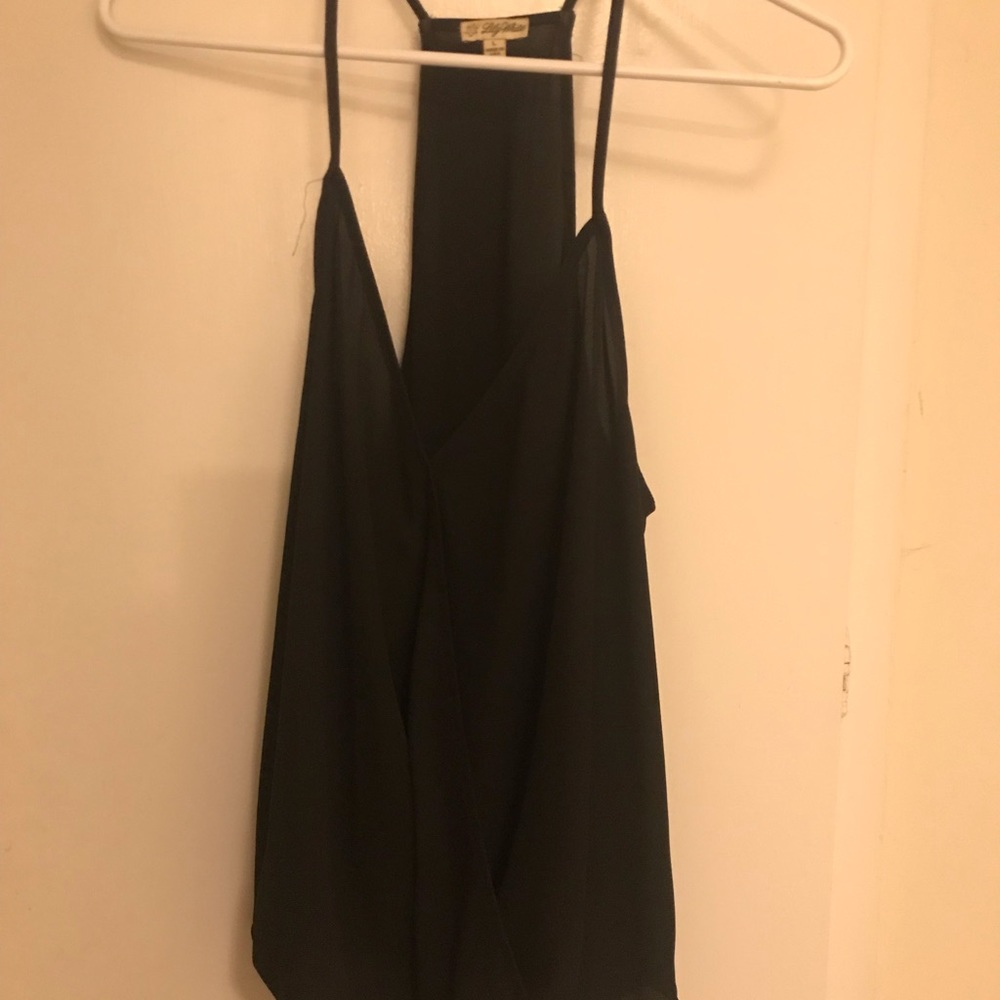 Lily White Black Tank Blouse